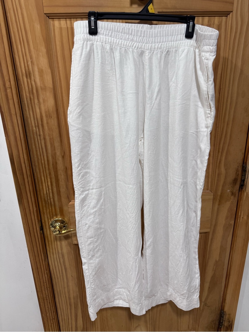 White Pull-On Wide Leg Pants
